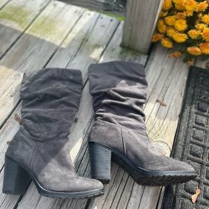 Gray Merona high heel boots.